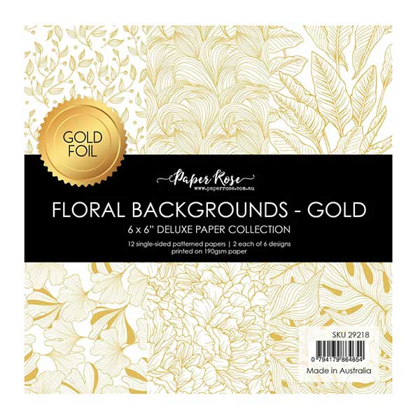 Paper Rose Floral Backgrounds Gold Foil Paper Collection