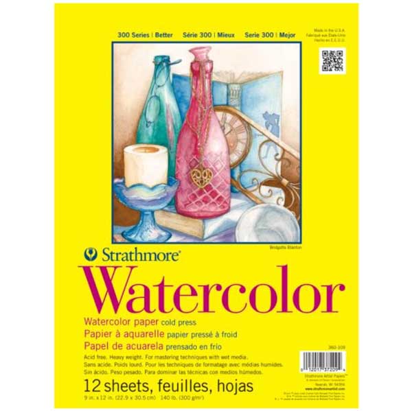 Strathmore Watercolor 9″x12″ Paper Pad – Cold Press – 12 sheets