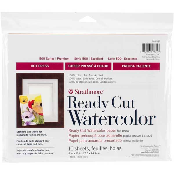 Strathmore Hot-Pressed Watercolor Paper Pack 8&quot;X10&quot;