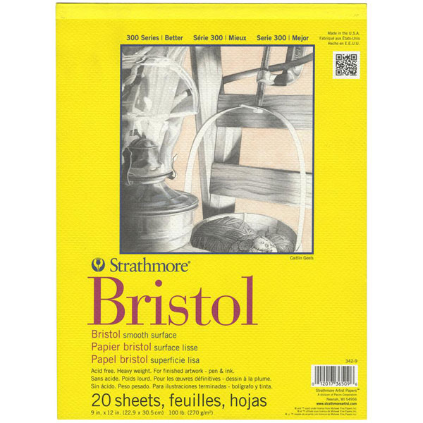 Strathmore Bristol Smooth Paper Pad - 9&quot;X12&quot;