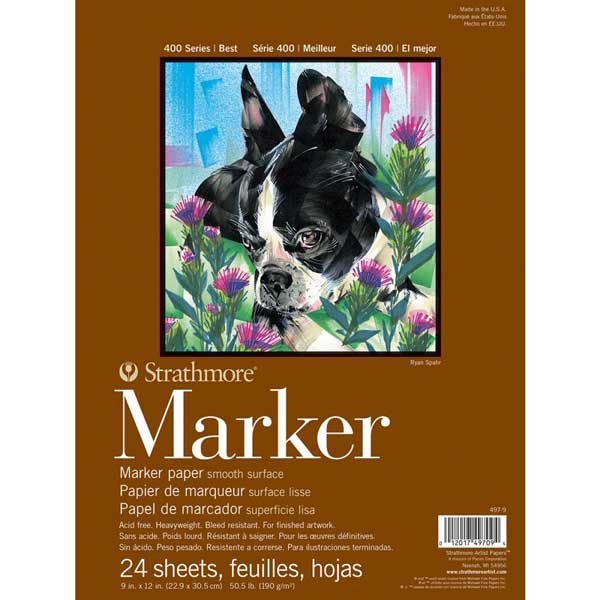 Strathmore 400 Series Marker Paper Pad - White 9&quot;x12&quot;