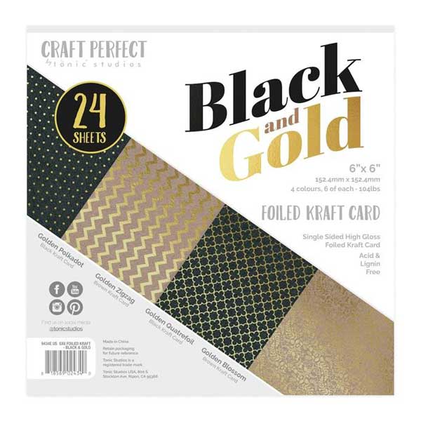 Tonic Studios Black &amp; Gold Luxury Embossed Cardstock