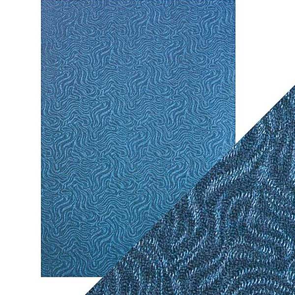 Tonic Studios Craft Perfect Luxury Embossing Card - Denim Ripple