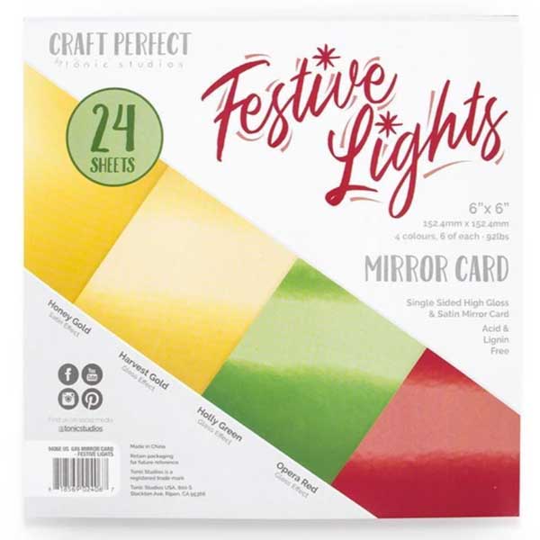 Tonic Studios Festive Lights Mirror Card - 6&quot; x 6&quot;