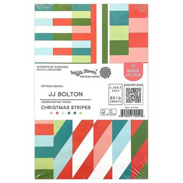 Waffle Flower Paper Pad - Christmas Stripes