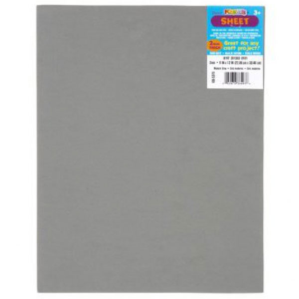 Darice Gray Foam Sheet - 9&quot; x 12&quot;, 2mm thick