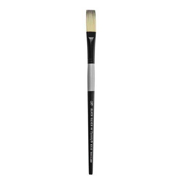 Black Silver Short Handle Brush - Stroke 1/2