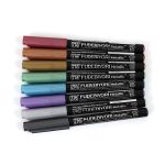 Kuretake Zig Fudebiyori Metallice Brush Pens, Set of 8