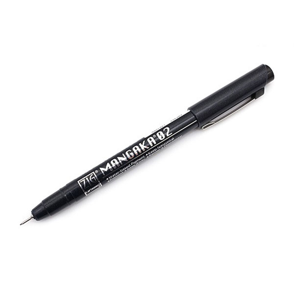 Kuretake Zig Cartoonist Mangaka Outline Pen - 02 - Black