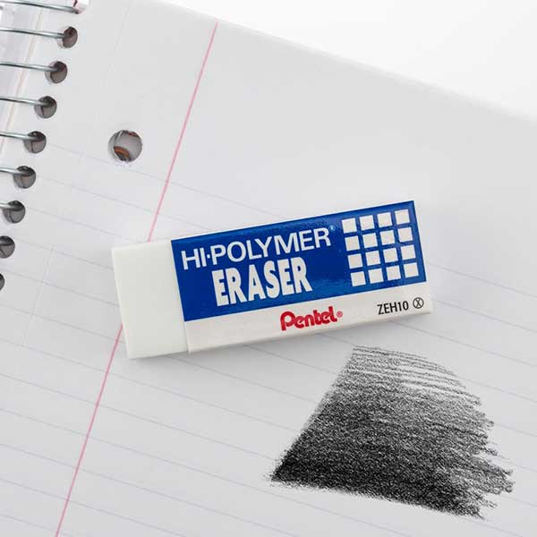 Pentel Hi-Polymer Block Eraser 1&quot;X2.5&quot;X.25&quot;