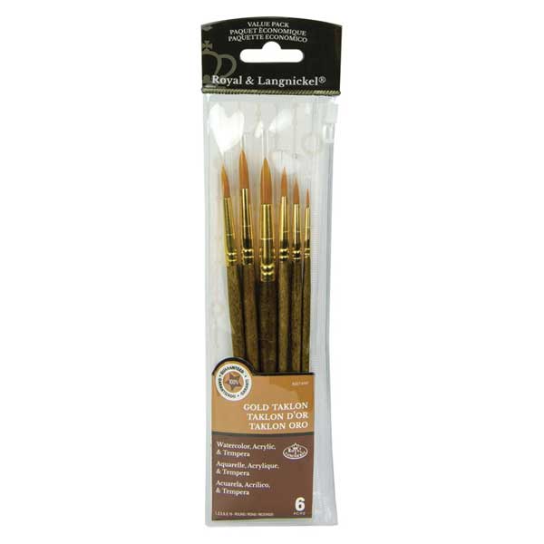 Royal &amp; Langnickel Gold Taklon Value Pack Brush Set