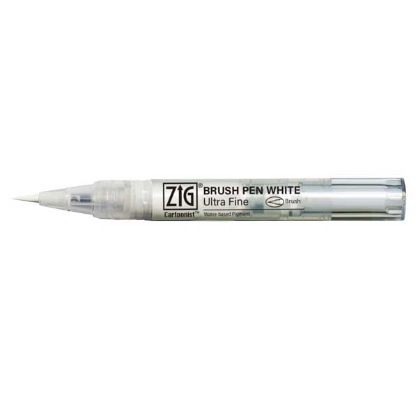 Kuretake Zig Cartoonist Ultra Fine Brush Pen - White