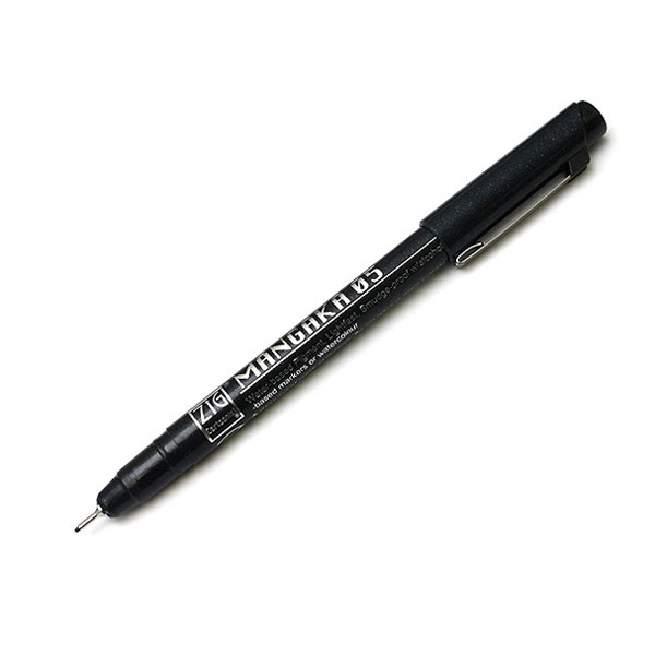 Kuretake Zig Cartoonist Mangaka Outline Pen - 05 - Black