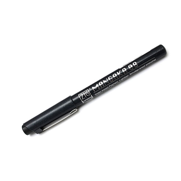 Kuretake Zig Cartoonist Mangaka Outline Pen – 08 – Black