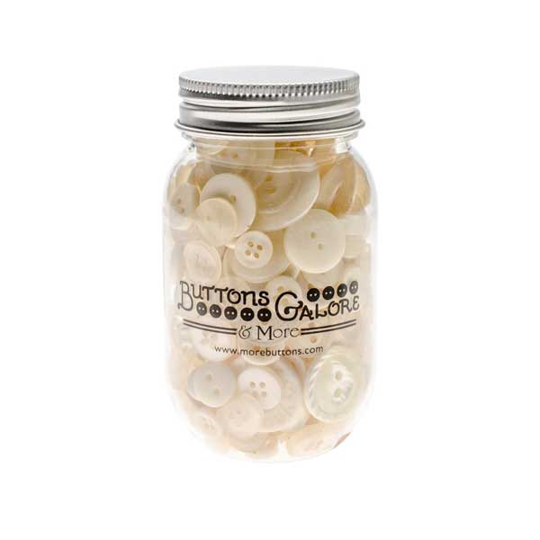 Buttons Galore Button Mason Jars – Antique White