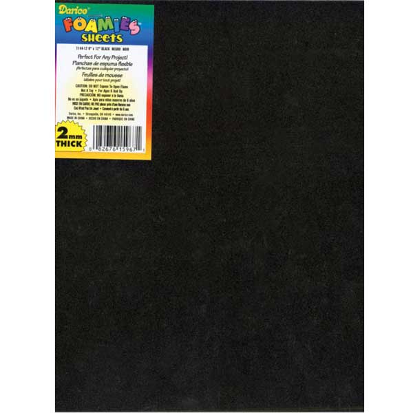 Darice Black Foam Sheet 9&quot; x 12&quot;, 2mm