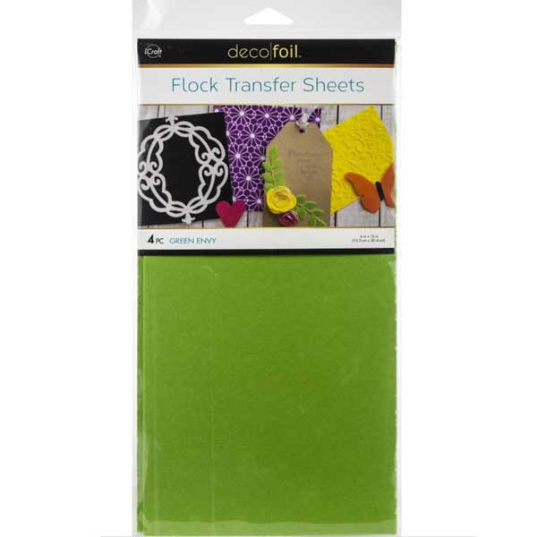 Deco Foil Flock Transfer Sheets 6&quot; x 12&quot; - Green Envy