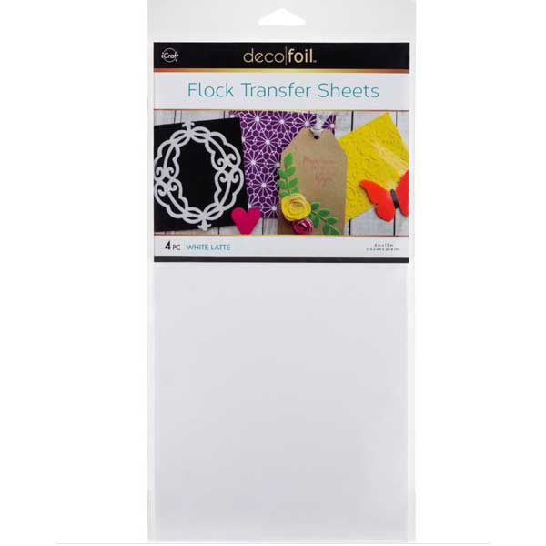 Deco Foil Flock Transfer Sheets 6&quot; x 12&quot; - White Latte