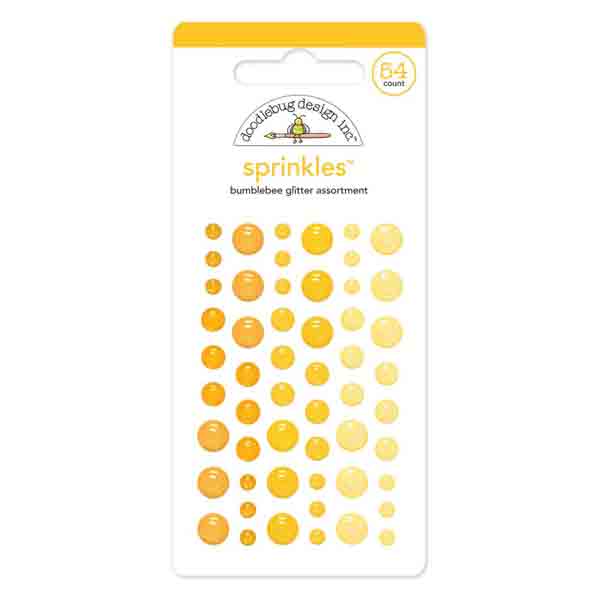 Self Adhesive Glitter Enamel Dots - Bumblebee