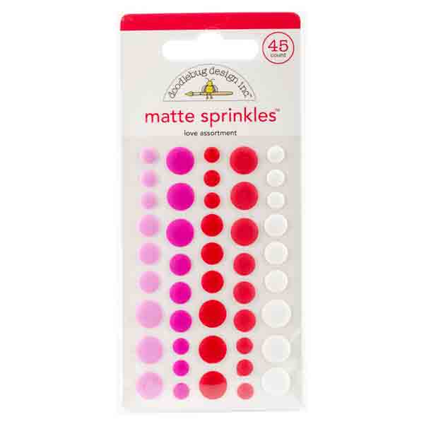 Self Adhesive Matte Enamel Dots - Love