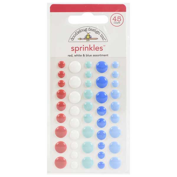 Doodlebug Design Inc. Sprinkles Enamel Dots - Red, White &amp; Blue