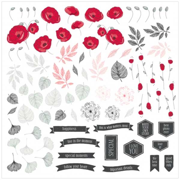 Moda Scrap Die Cuts - Spring Poppies