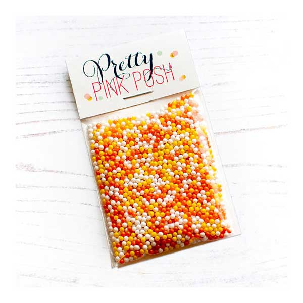 Pretty Pink Posh Candy Corn Glass Shaker Beads