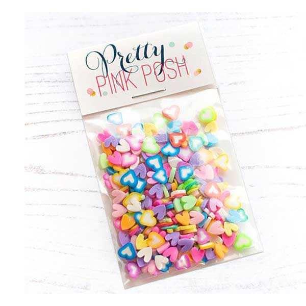 Pretty Pink Posh Colorful Hearts Clay Confetti