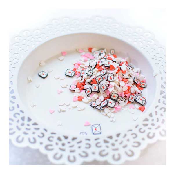 Pretty Pink Posh Love Letter Clay Confetti