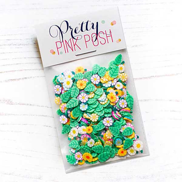 Pretty Pink Posh Flower Garden Clay Confetti