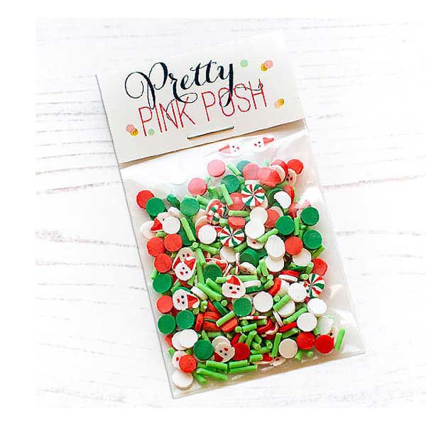 Pretty Pink Posh Jolly Santa Clay Confetti