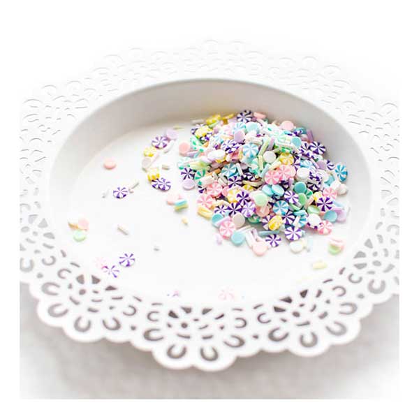 Pretty Pink Posh Pastel Swirls Clay Confetti