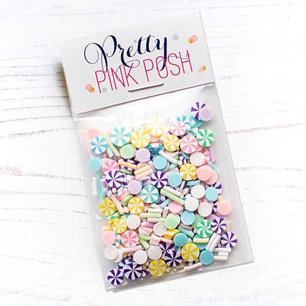 Pretty Pink Posh Pastel Swirls Clay Confetti