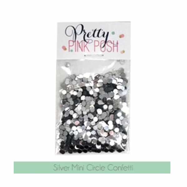 Pretty Pink Posh Silver Mini Circle Confetti