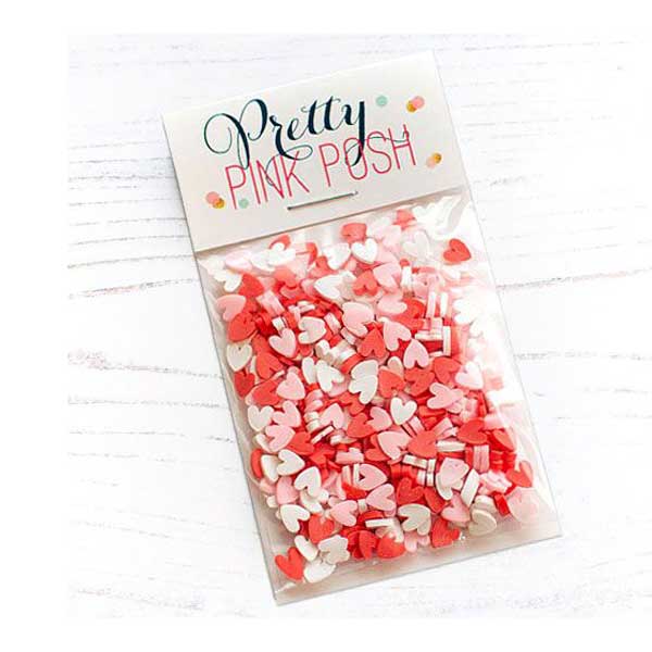 Pretty Pink Posh Valentine&#039;s Hearts Clay Confetti