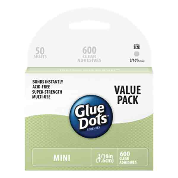 Glue Dots Mini Dots - 5mm (3/16&quot;), Value Pack