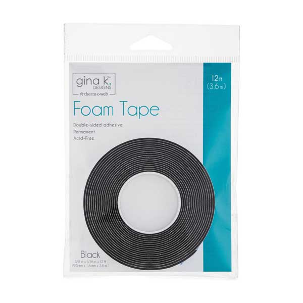 Gina K Designs Black Foam Tape 3/8&quot;