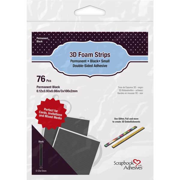 Scrapbook Adhesives 3D Foam Strips - Black