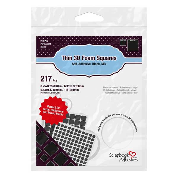 Scrapbook Adhesives Thin 3D Foam Squares Mix - Black