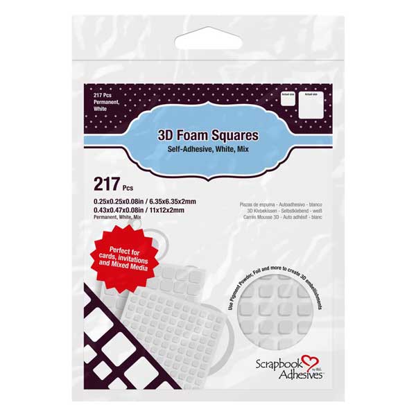 Scrapbook Adhesives 3D Foam Square Mix - White