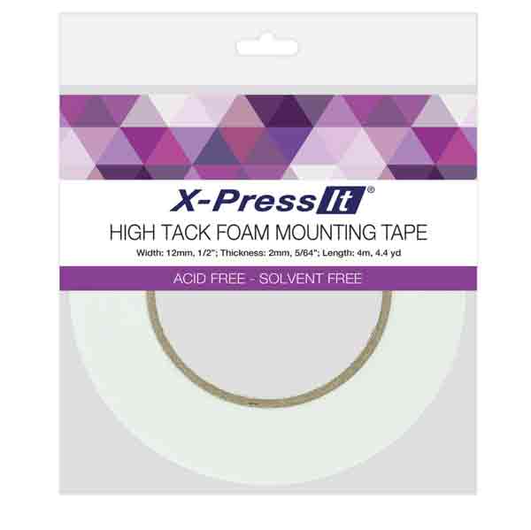 X-Press It High Tack Foam Mounting Tape, 1/2&quot; (12mm) wide