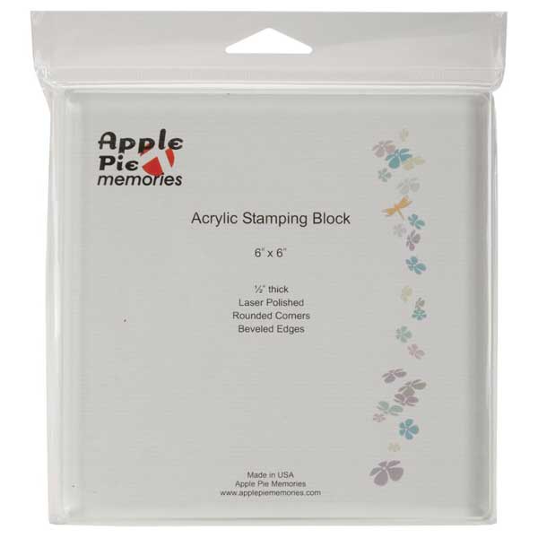 Apple Pie Memories 6&quot; x 6&quot; Acrylic Stamping Block