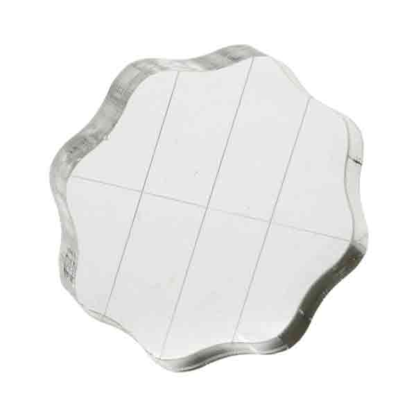 Apple Pie Acrylic Stamp Block W/Grips &amp; Grid - 2.5&quot; diameter