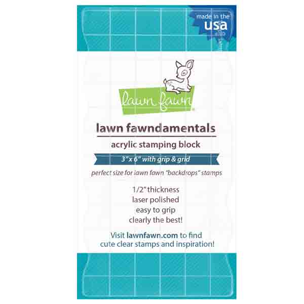 Lawn Fawn Acrylic Grid Block with Grid - 3&quot; x 6&quot;