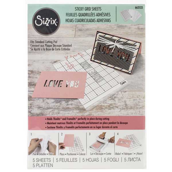 Sizzix Sticky Grid 6&quot;X8.5&quot; 5/Pkg