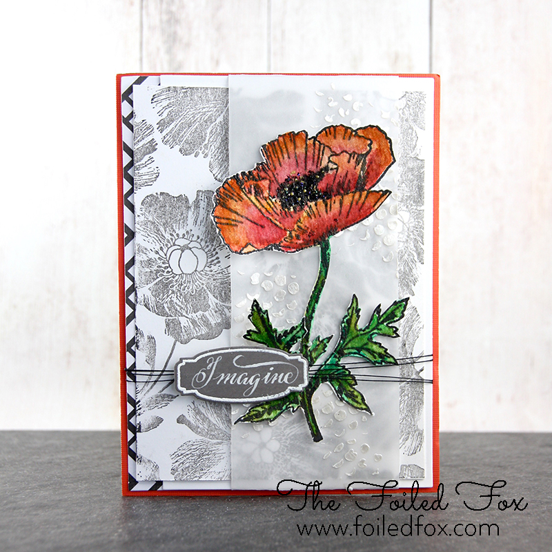 Penny Black Poppy Pattern Background Stamp