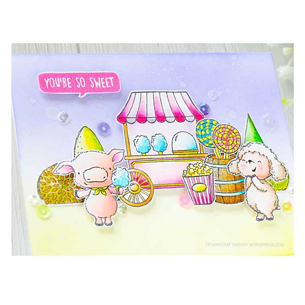 Purple Onion Designs Cotton Candy Cart Stamp