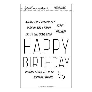 Concord & 9th – Kristina Werner Happy Birthday Words Stamp Set