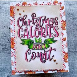 Honey Bee Stamps Christmas Calories Rubber Background Stamp