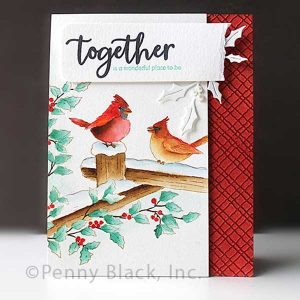 Penny Black Cardinal Christmas Cling Stamp class=